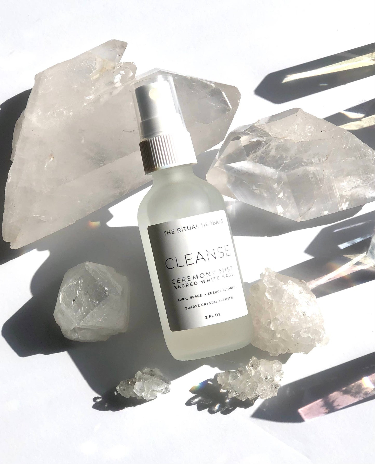 Cleanse White Sage Smudge Mist aura cleanse Quartz crystal