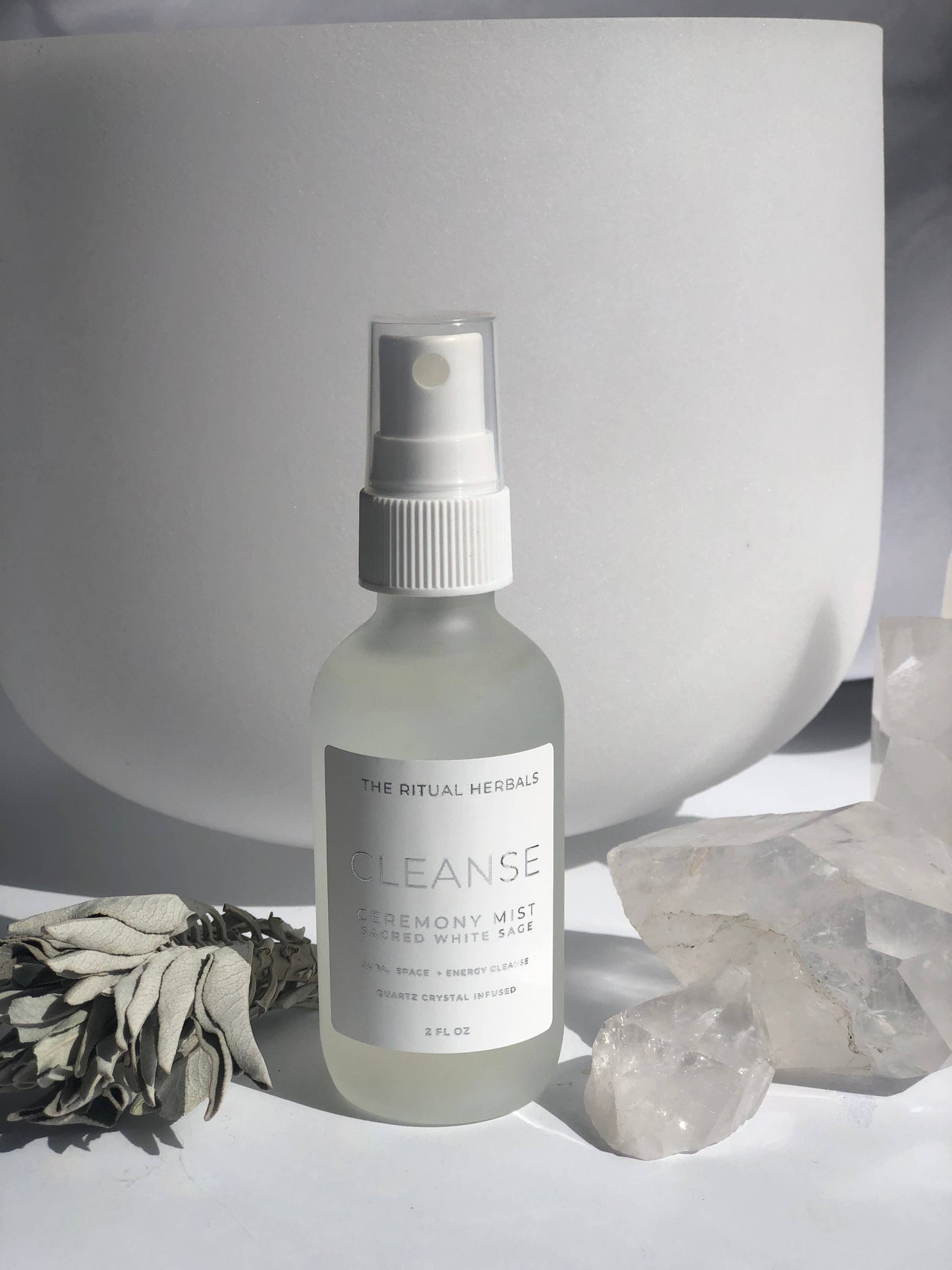 Cleanse White Sage Smudge Mist aura cleanse Quartz crystal