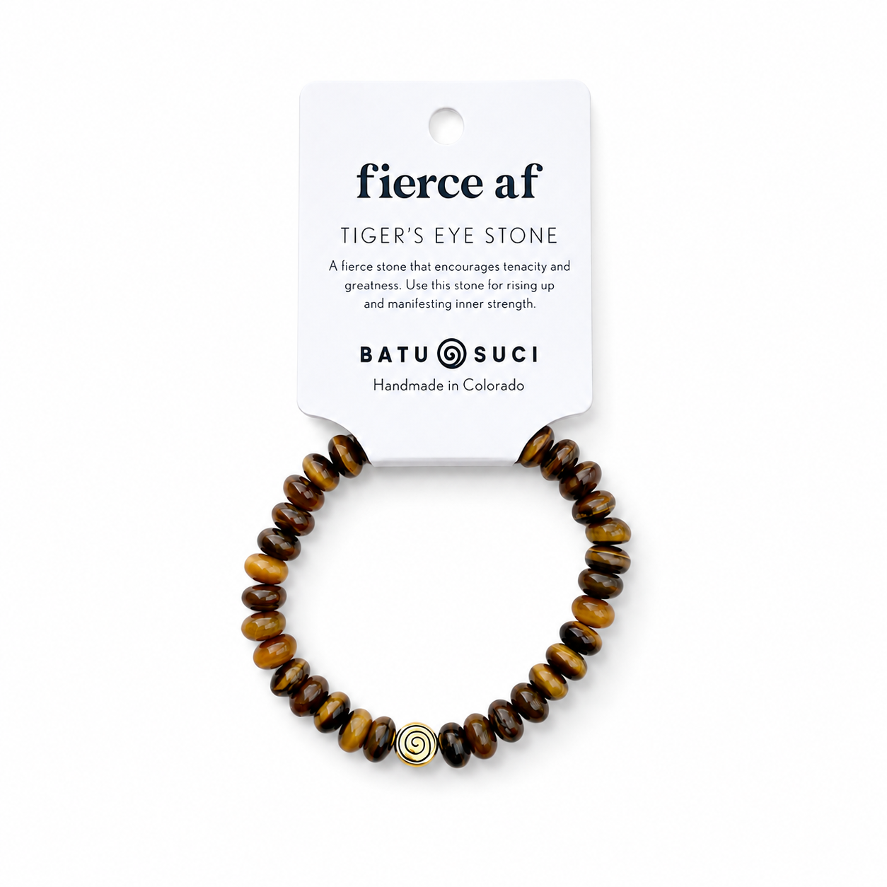 Batu Suci Handmade Jewelry - Fierce AF Rondelle Bracelet  |  Tigers Eye Gemstone Bracelet