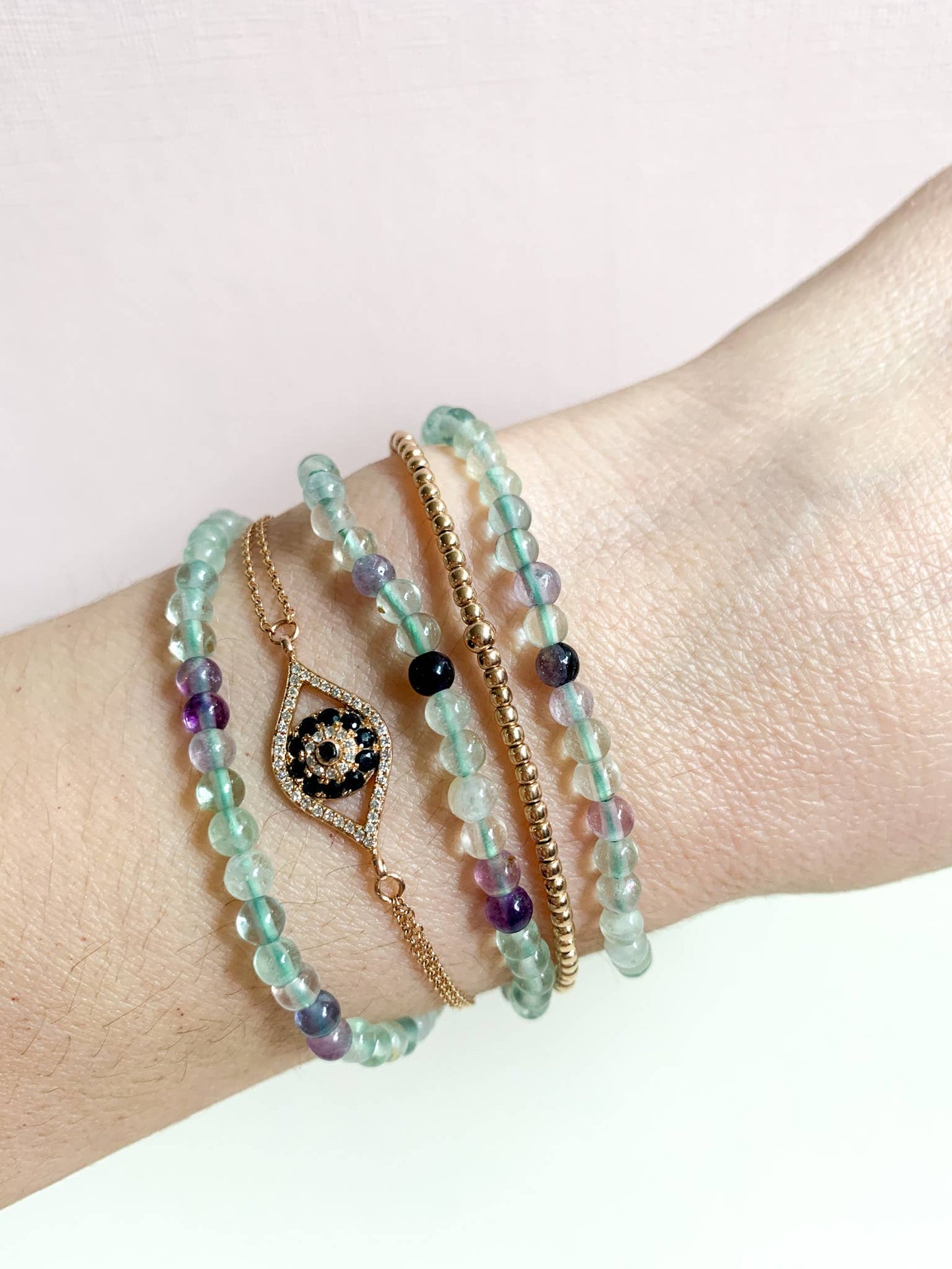 Sacred Sunday - 'INTENTION' Stacking Stretch Bracelet [FLUORITE ] - 4mm