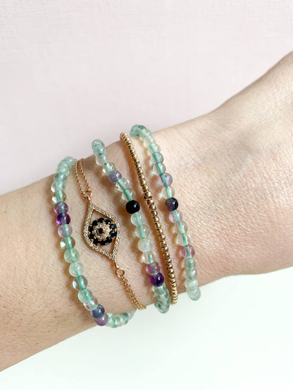 Sacred Sunday - 'INTENTION' Stacking Stretch Bracelet [FLUORITE ] - 4mm