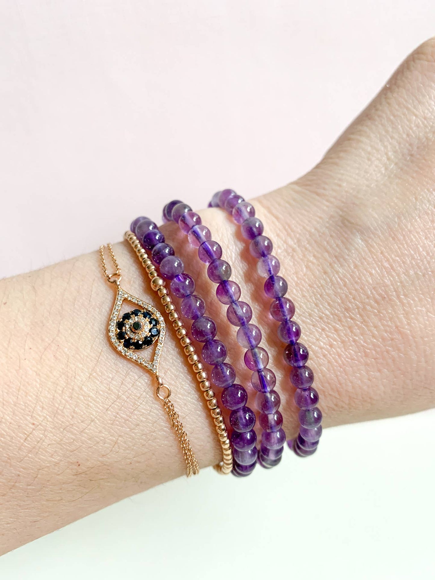 Sacred Sunday - 'INTENTION' Stacking Stretch Bracelet [AMETHYST] - 4mm