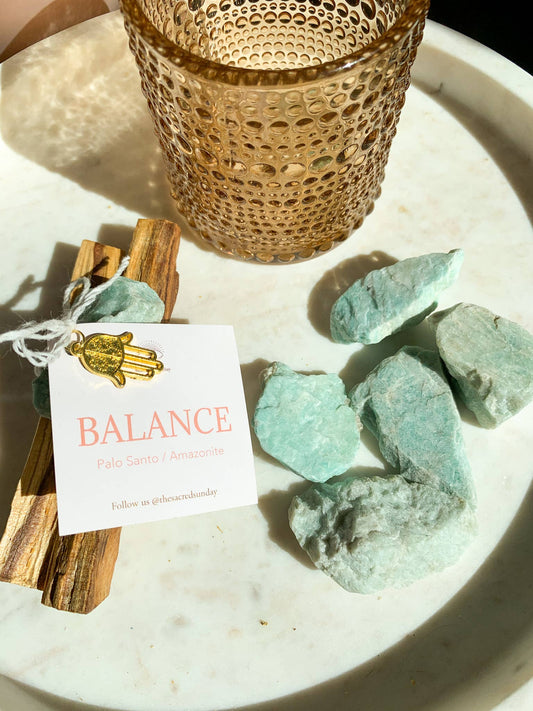 Sacred Sunday - 'BALANCE' Intention Bundle [ Palo Santo + Amazonite ]