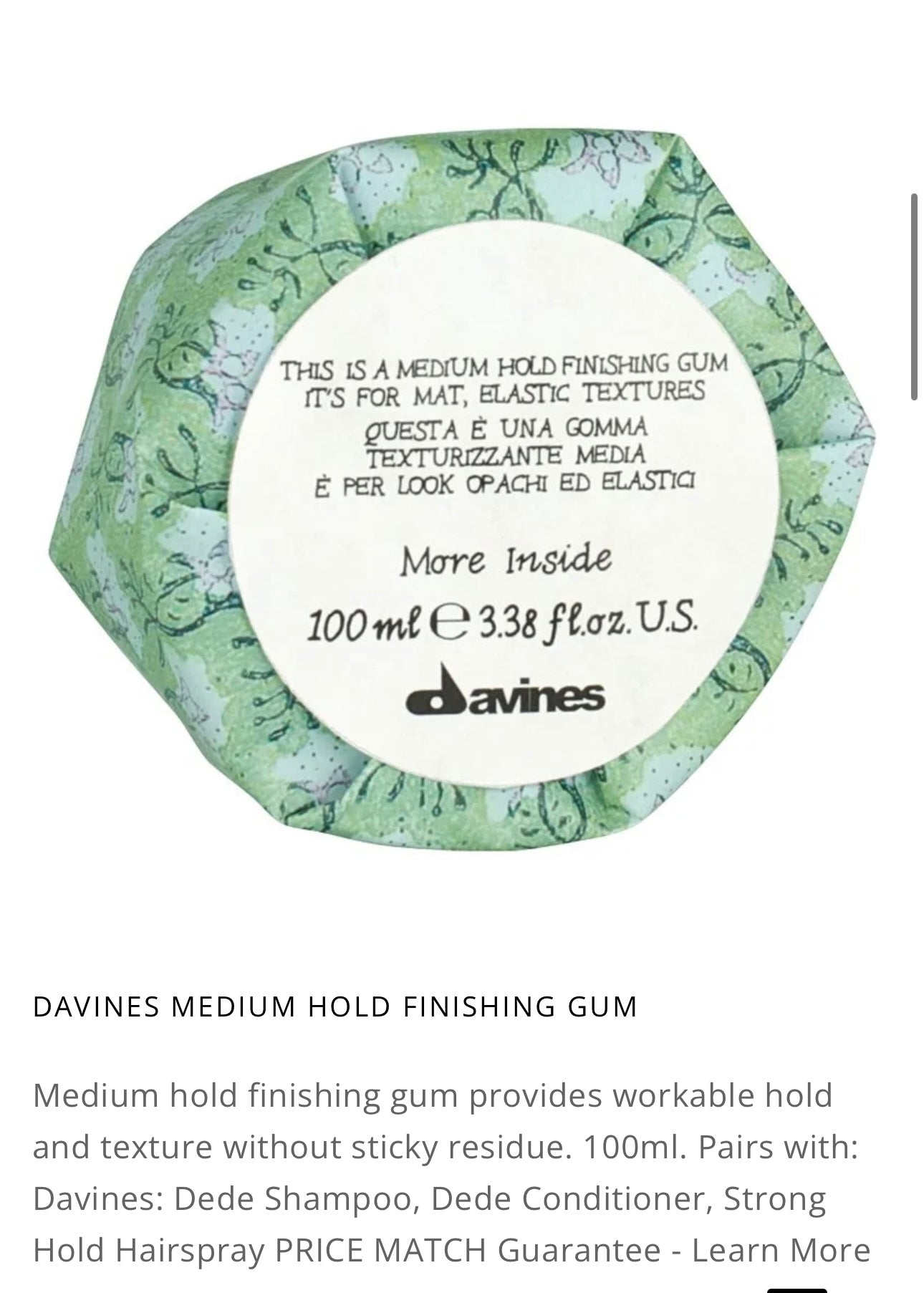 Davines - This is a Medium Hold Finishing Gum