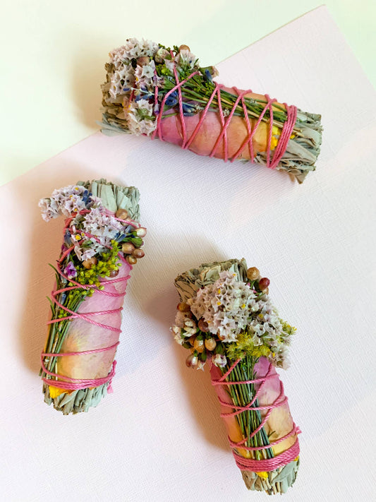 Wildflower + White Sage Smudge Wand