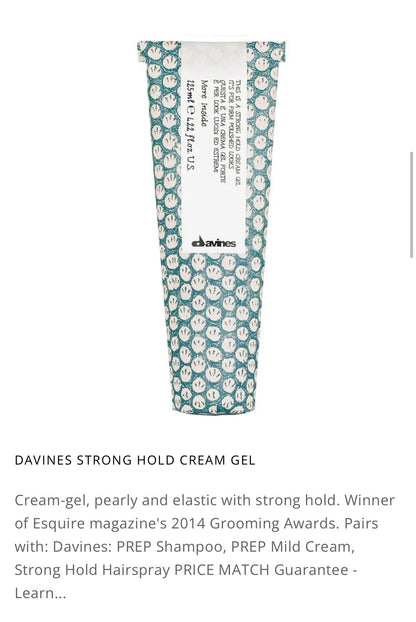 This is a Strong Hold Cream Gel  formulated to help creating structure and definition on short hair styles