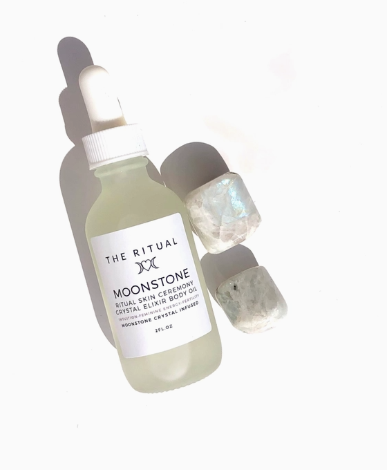 Moonstone Bath & Body Oil Botanical Crystal Infused Organic