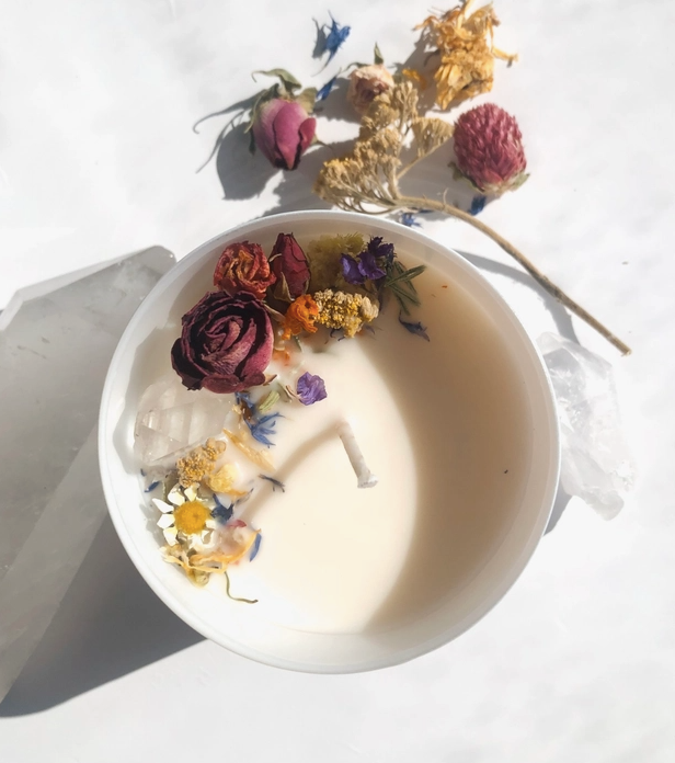 Wildflower Botanical Crystal Soy Wax Candle