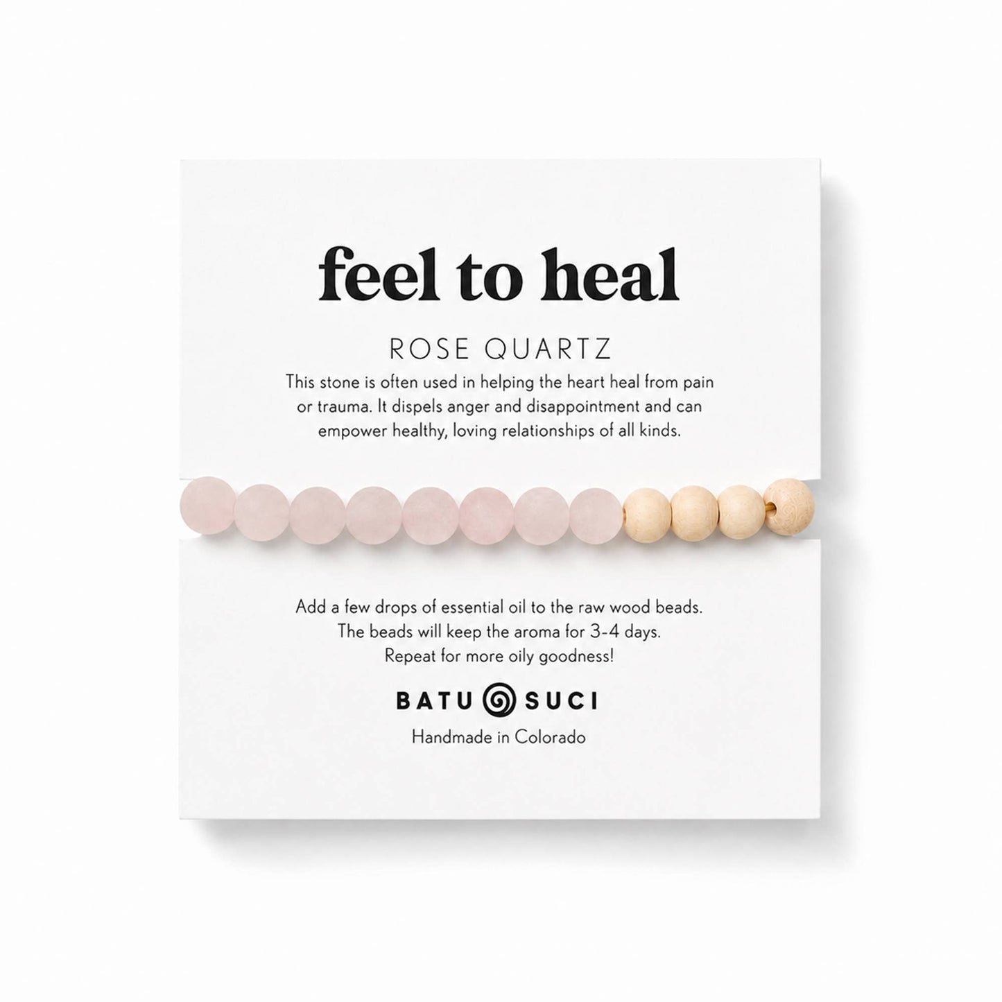 Batu Suci Handmade Jewelry - Feel to Heal Diffuser Bracelet | Rose Quartz + Aromatherapy