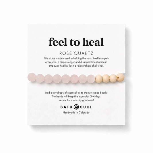 Batu Suci Handmade Jewelry - Feel to Heal Diffuser Bracelet | Rose Quartz + Aromatherapy