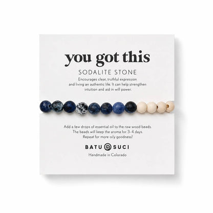 Batu Suci Handmade Jewelry - You Got This Diffuser Bracelet  |  Sodalite Aromatherapy Bracelet