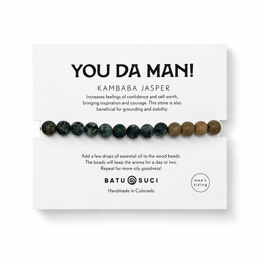 Batu Suci Handmade Jewelry - You Da Man Diffuser Bracelet  |  Men's Kambaba Jasper