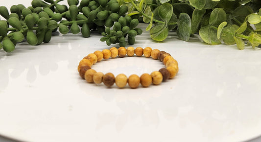 Palo Santo  Stretchable Bracelet 6mm Beads--Sustainable